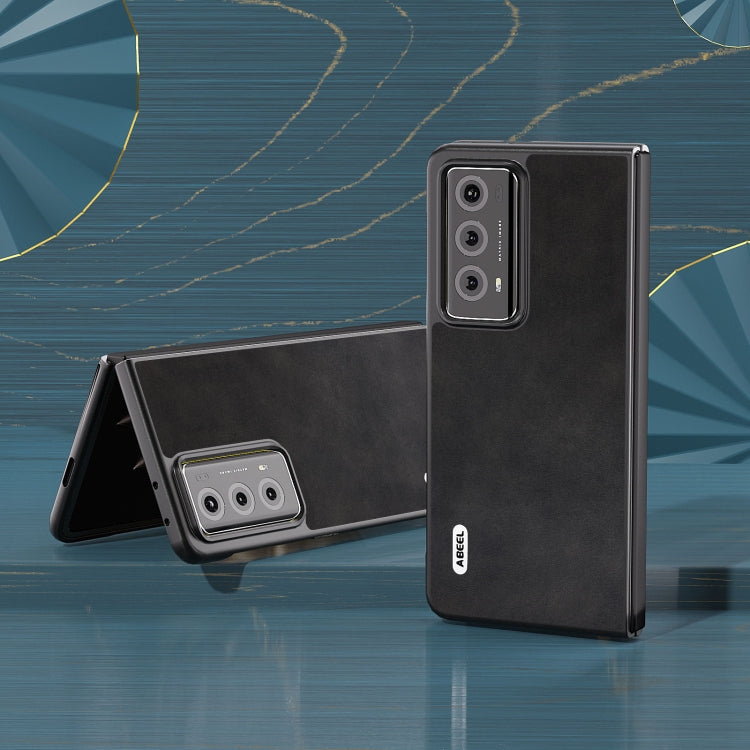 For Honor Magic V2 Two-color Calf Texture PU Phone Case