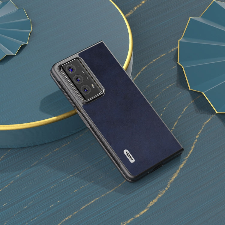 For Honor Magic V2 Two-color Calf Texture PU Phone Case