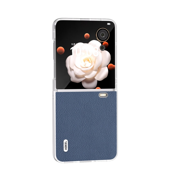 For Honor Magic V Flip ABEEL Genuine Leather + PC Litchi Texture Phone Case