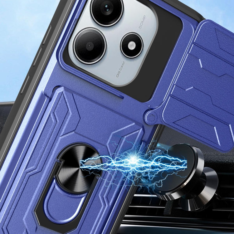 For Redmi Note 14 5G Sliding Camshield TPU+PC Phone Case with Card Slot