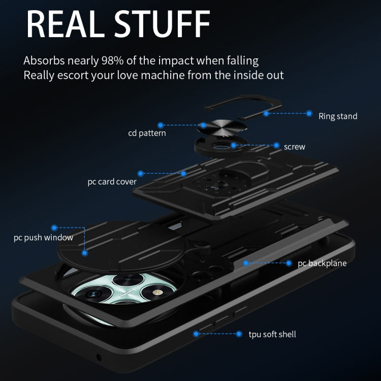 For Redmi Note 14 Pro 5G Sliding Camshield TPU+PC Phone Case with Card Slot