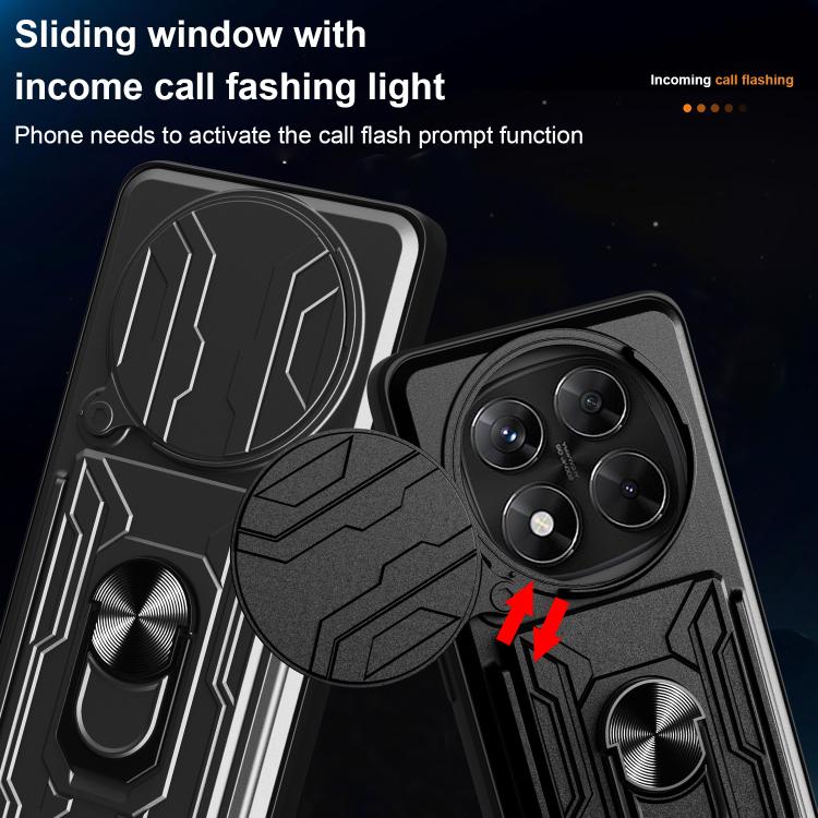 For Redmi Note 14 Pro 4G Sliding Camshield TPU+PC Phone Case with Card Slot