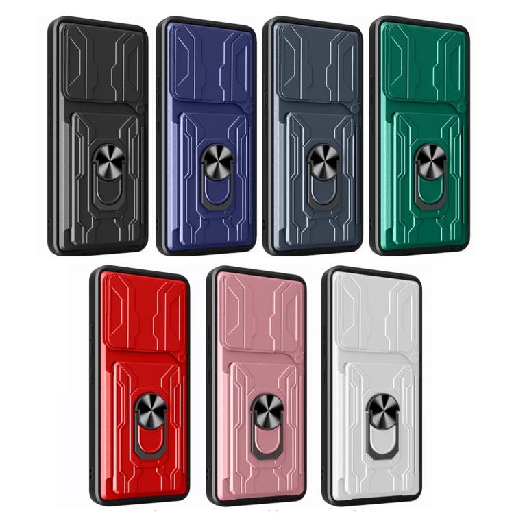 For Redmi Note 14 4G 163.25mm Sliding Camshield TPU+PC Phone Case with Card Slot