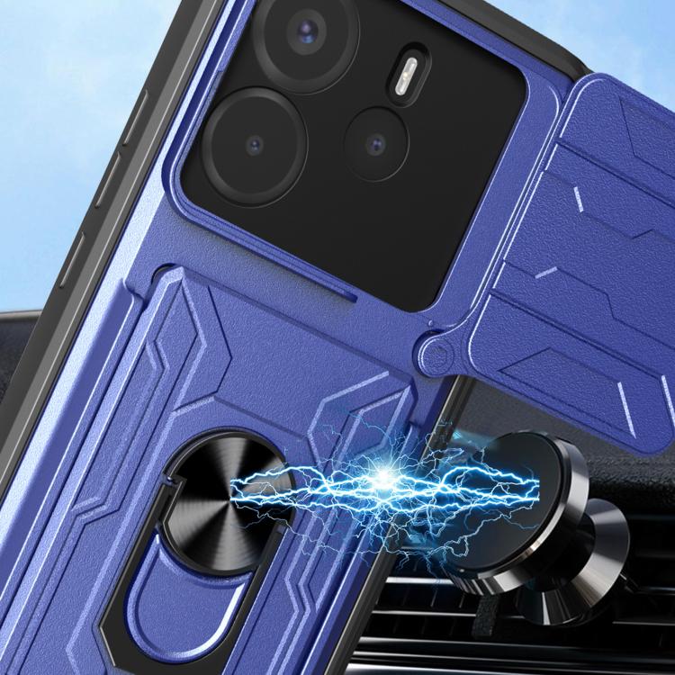 For Redmi Note 14 4G 163.25mm Sliding Camshield TPU+PC Phone Case with Card Slot