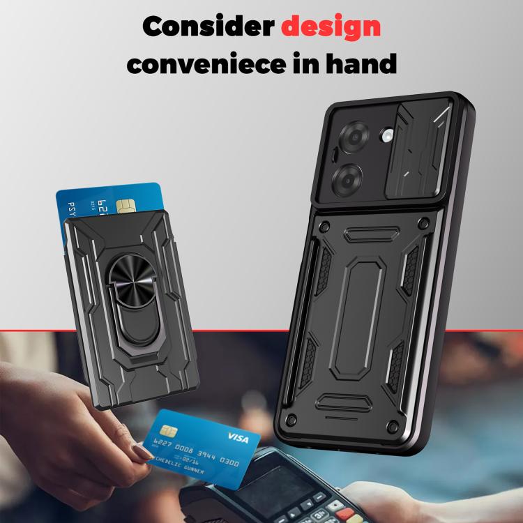 For Redmi A5 4G 173.3mm Sliding Camshield TPU+PC Phone Case with Card Slot