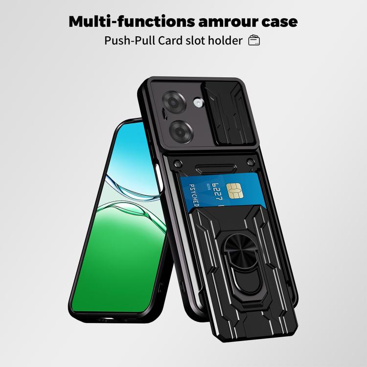 For Redmi A5 4G 173.3mm Sliding Camshield TPU+PC Phone Case with Card Slot