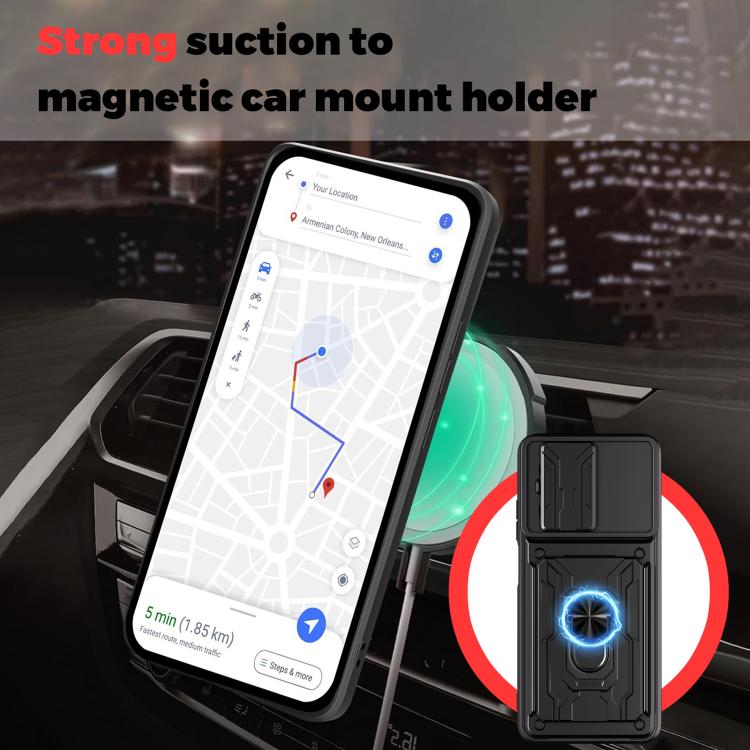 For Redmi A5 4G 173.3mm Sliding Camshield TPU+PC Phone Case with Card Slot