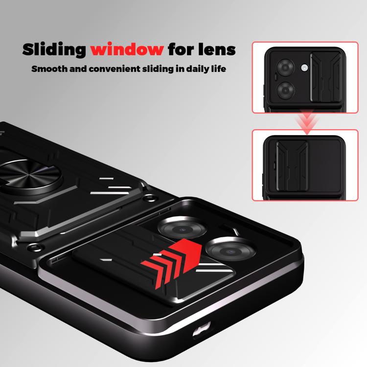 For Redmi A5 4G 173.3mm Sliding Camshield TPU+PC Phone Case with Card Slot