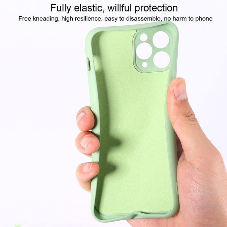 For iPhone 11 Pro Solid Color Liquid Silicone Shockproof Full Coverage Protective Case with Ring Holder