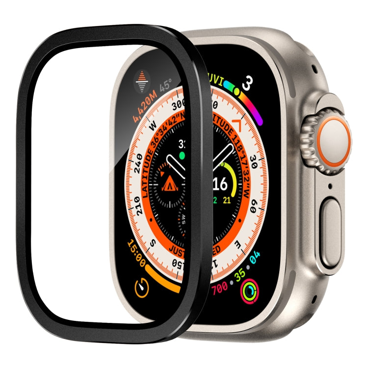 For Apple Watch Ultra 49mm Aluminum Alloy Frame Integrated Tempered Film