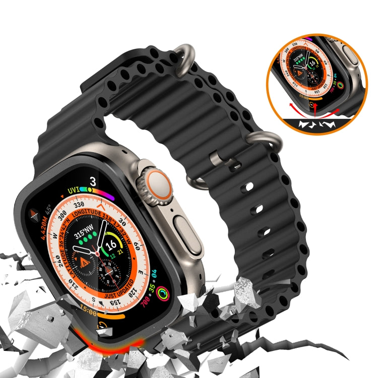 For Apple Watch Ultra 49mm Aluminum Alloy Frame Integrated Tempered Film