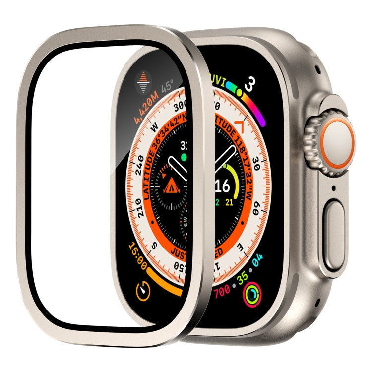 For Apple Watch Ultra 49mm Aluminum Alloy Frame Integrated Tempered Film