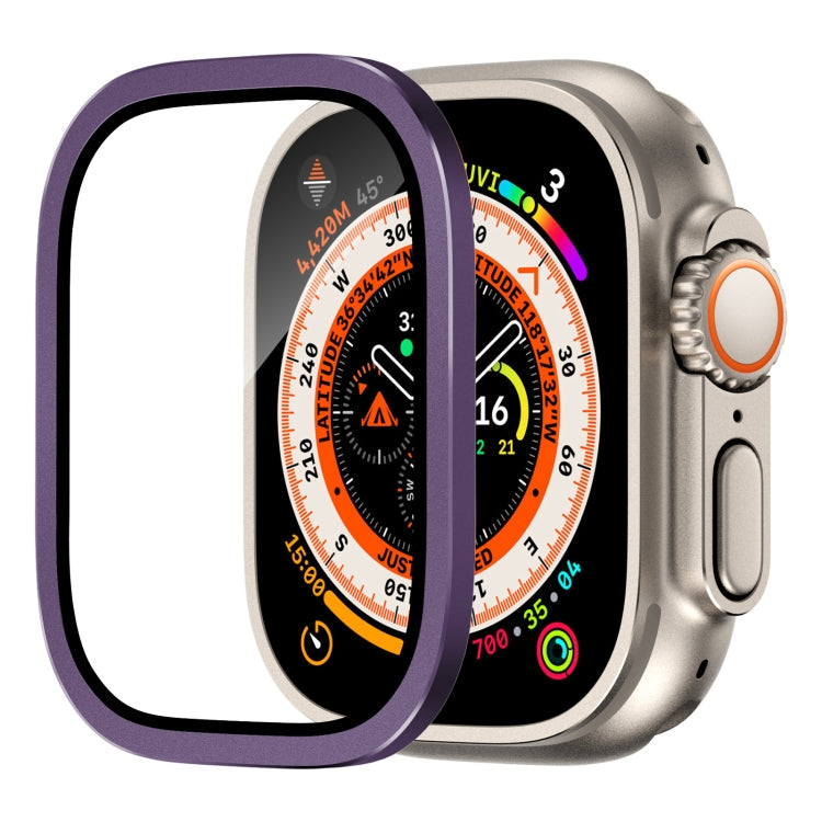 For Apple Watch Ultra 49mm Aluminum Alloy Frame Integrated Tempered Film