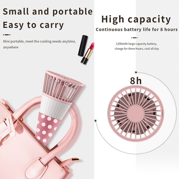 Ice Cream Shape Portable Fan Lazy Hanging Neck Fan