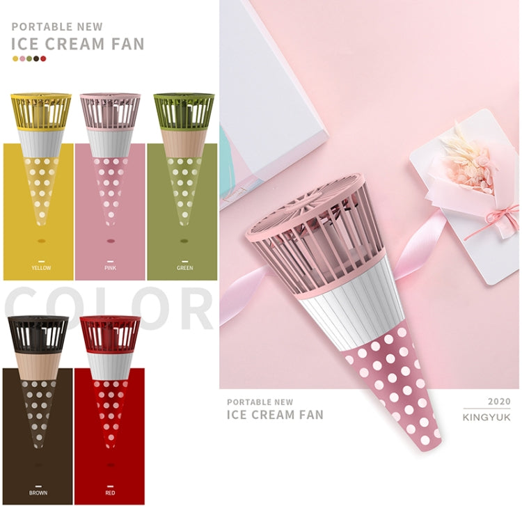 Ice Cream Shape Portable Fan Lazy Hanging Neck Fan