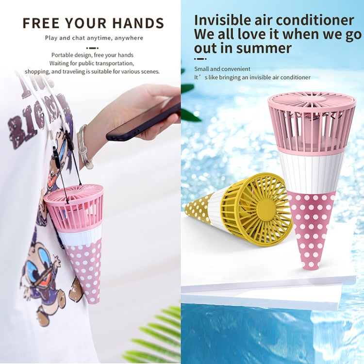 Ice Cream Shape Portable Fan Lazy Hanging Neck Fan