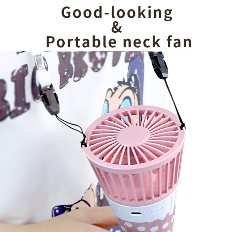 Ice Cream Shape Portable Fan Lazy Hanging Neck Fan