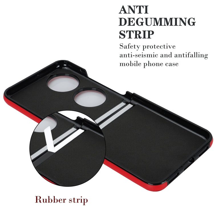 For Huawei P50 Pocket Rhombic Microfiber Folding Phone Case