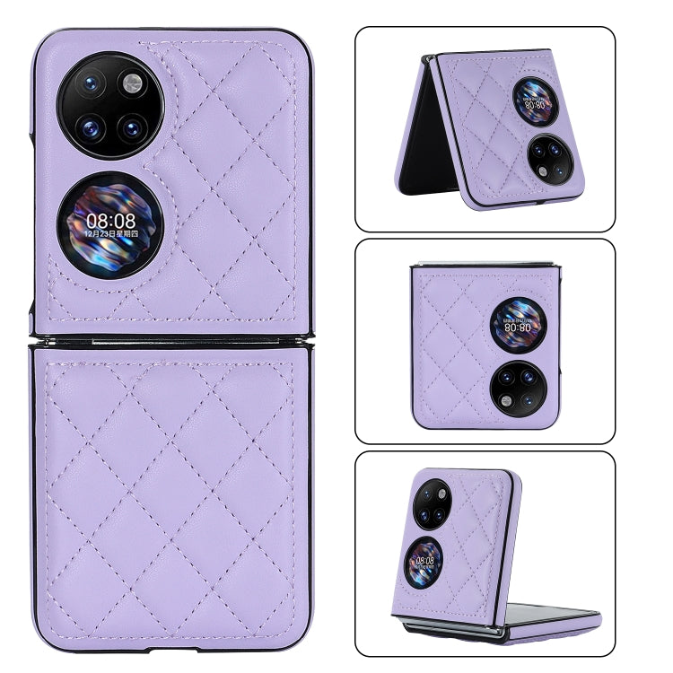 For Huawei P50 Pocket Rhombic Microfiber Folding Phone Case