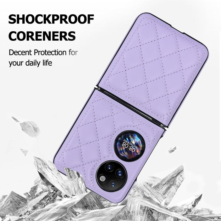 For Huawei P50 Pocket Rhombic Microfiber Folding Phone Case