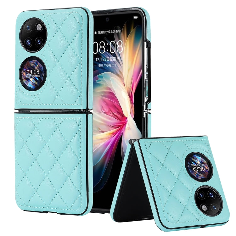 For Huawei P50 Pocket Rhombic Microfiber Folding Phone Case