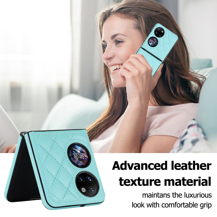 For Huawei P50 Pocket Rhombic Microfiber Folding Phone Case