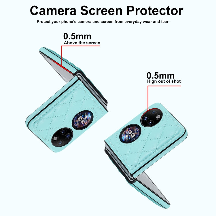 For Huawei P50 Pocket Rhombic Microfiber Folding Phone Case