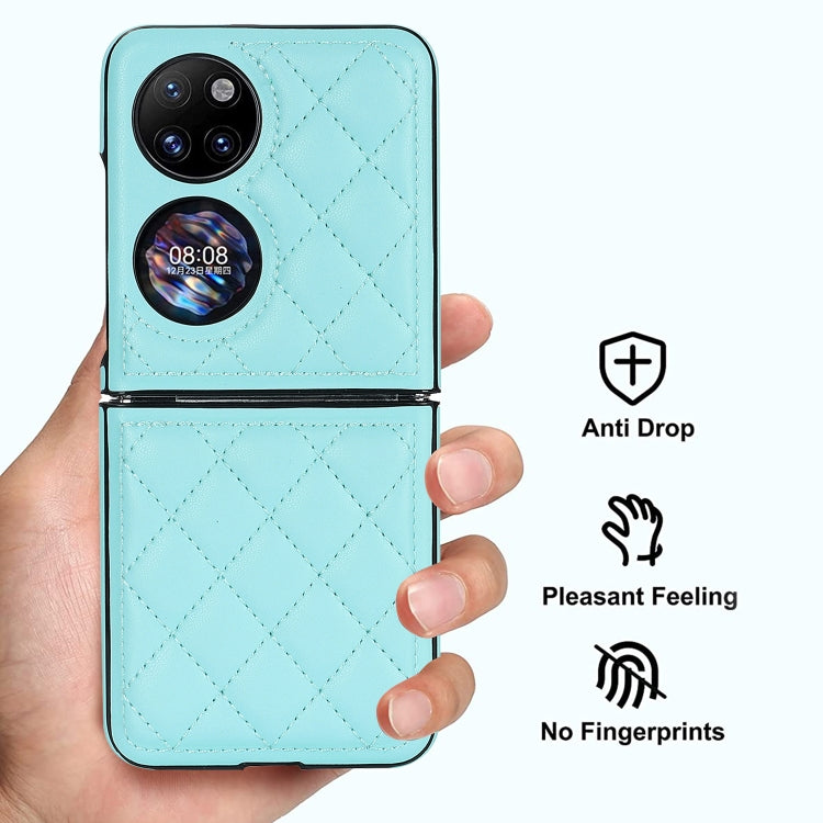 For Huawei P50 Pocket Rhombic Microfiber Folding Phone Case