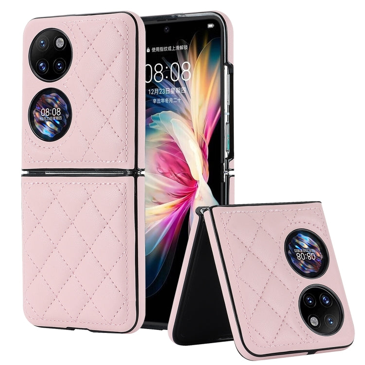 For Huawei P50 Pocket Rhombic Microfiber Folding Phone Case