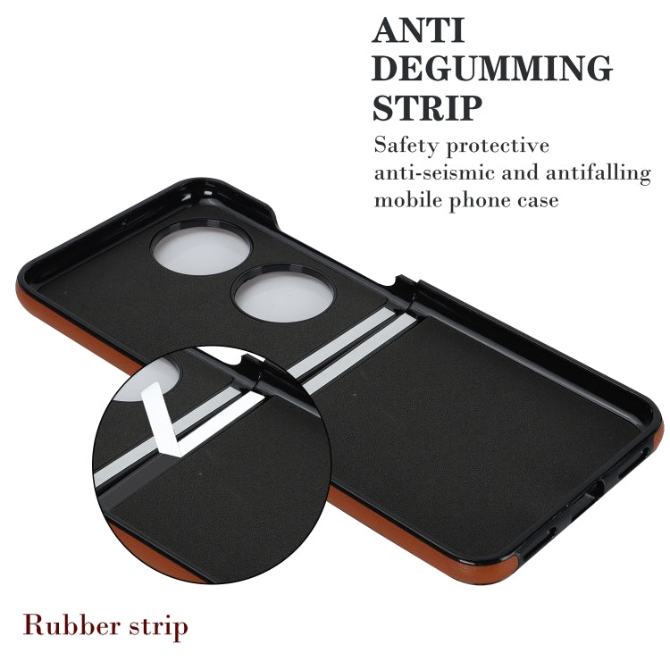 For Huawei P50 Pocket Rhombic Microfiber Folding Phone Case