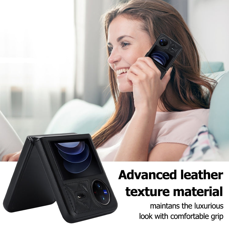 For vivo X Flip Rhombic Microfiber Folding Phone Case