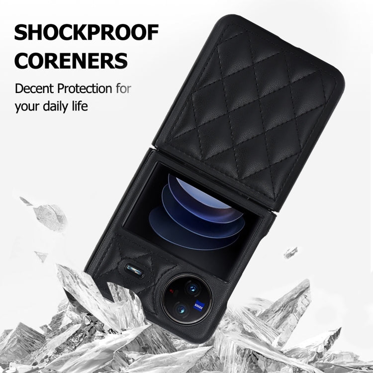 For vivo X Flip Rhombic Microfiber Folding Phone Case