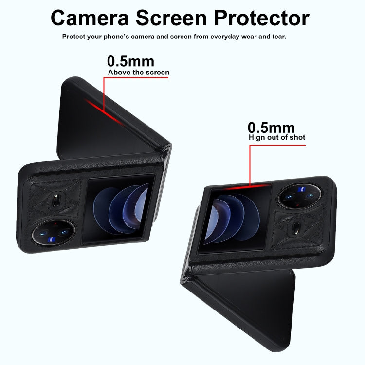 For vivo X Flip Rhombic Microfiber Folding Phone Case