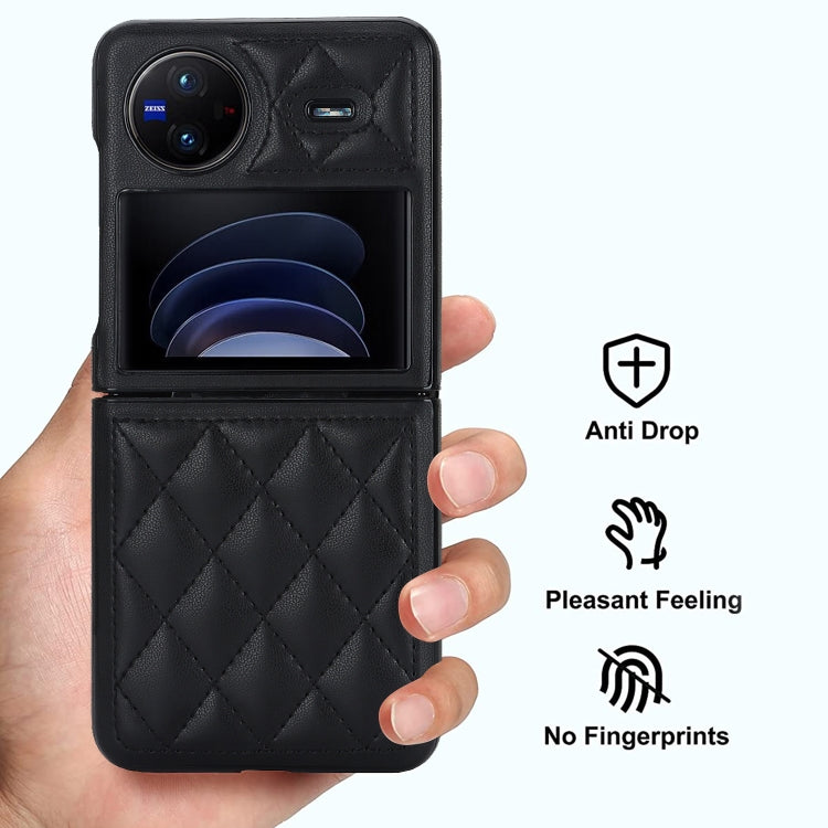 For vivo X Flip Rhombic Microfiber Folding Phone Case