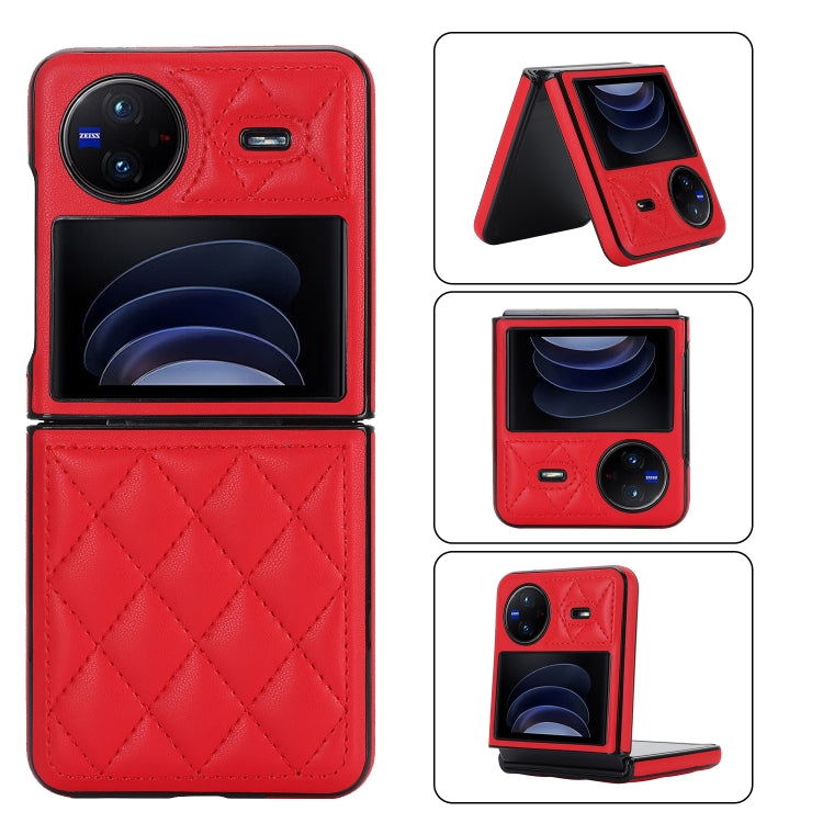 For vivo X Flip Rhombic Microfiber Folding Phone Case