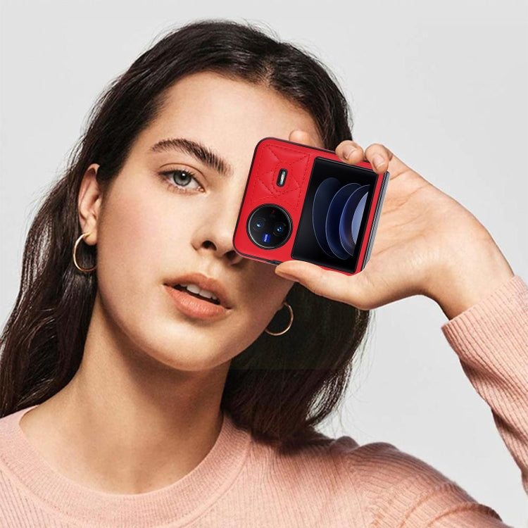 For vivo X Flip Rhombic Microfiber Folding Phone Case