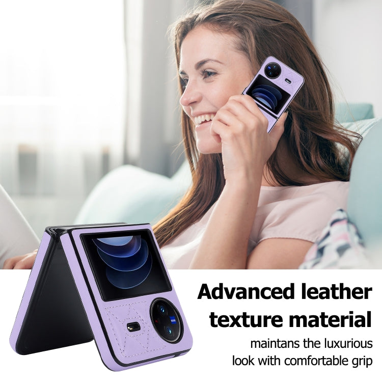 For vivo X Flip Rhombic Microfiber Folding Phone Case