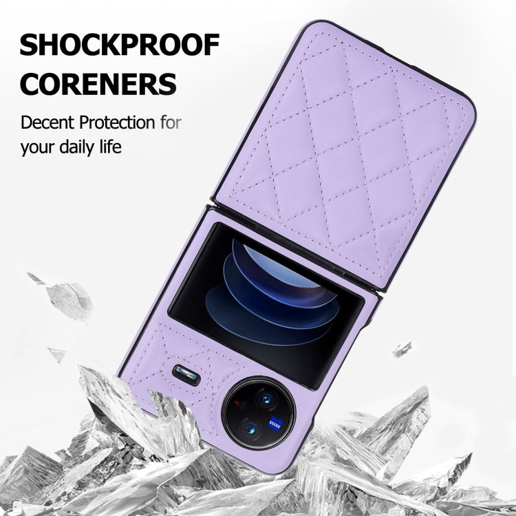 For vivo X Flip Rhombic Microfiber Folding Phone Case