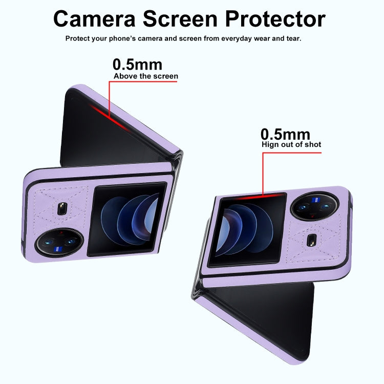 For vivo X Flip Rhombic Microfiber Folding Phone Case