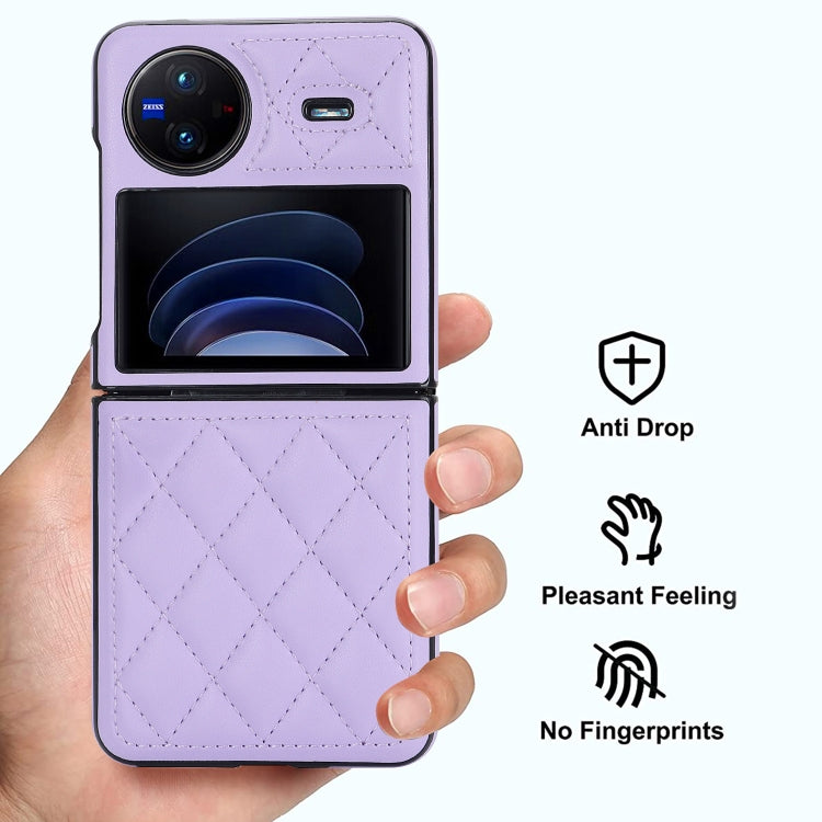 For vivo X Flip Rhombic Microfiber Folding Phone Case