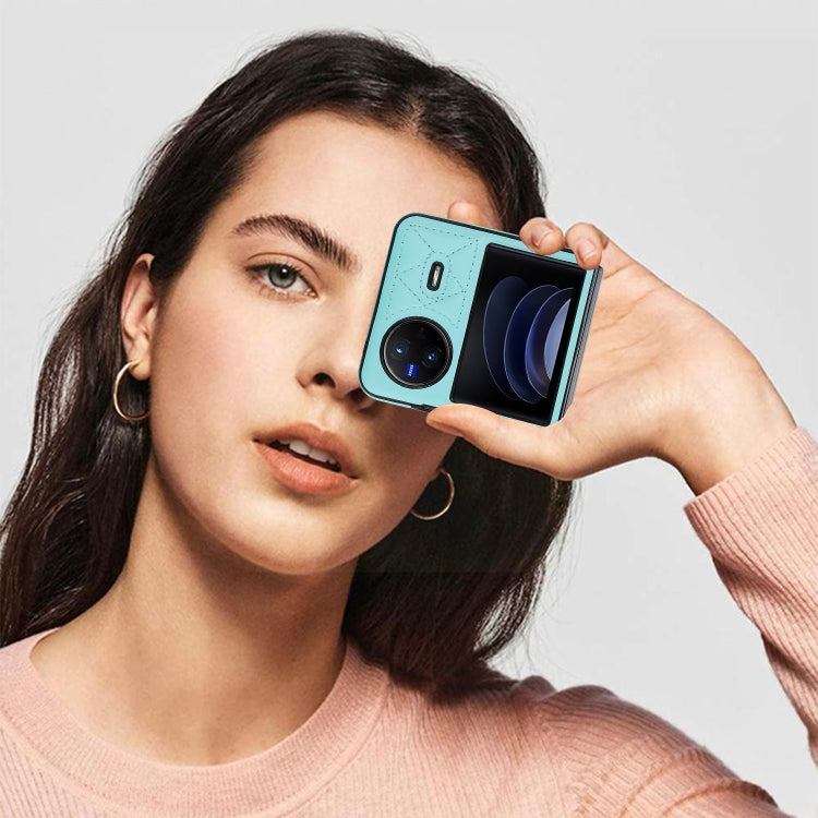 For vivo X Flip Rhombic Microfiber Folding Phone Case