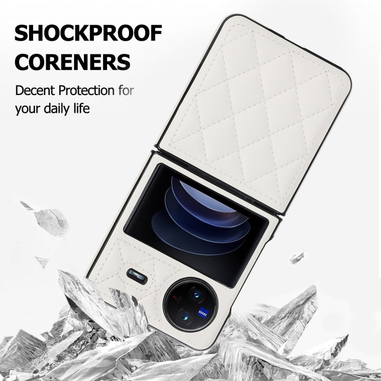 For vivo X Flip Rhombic Microfiber Folding Phone Case
