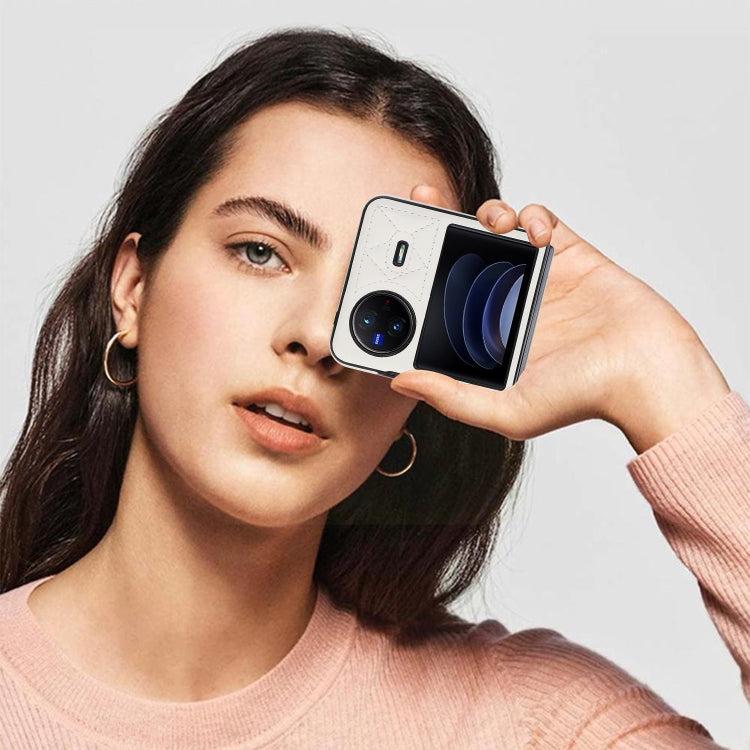 For vivo X Flip Rhombic Microfiber Folding Phone Case