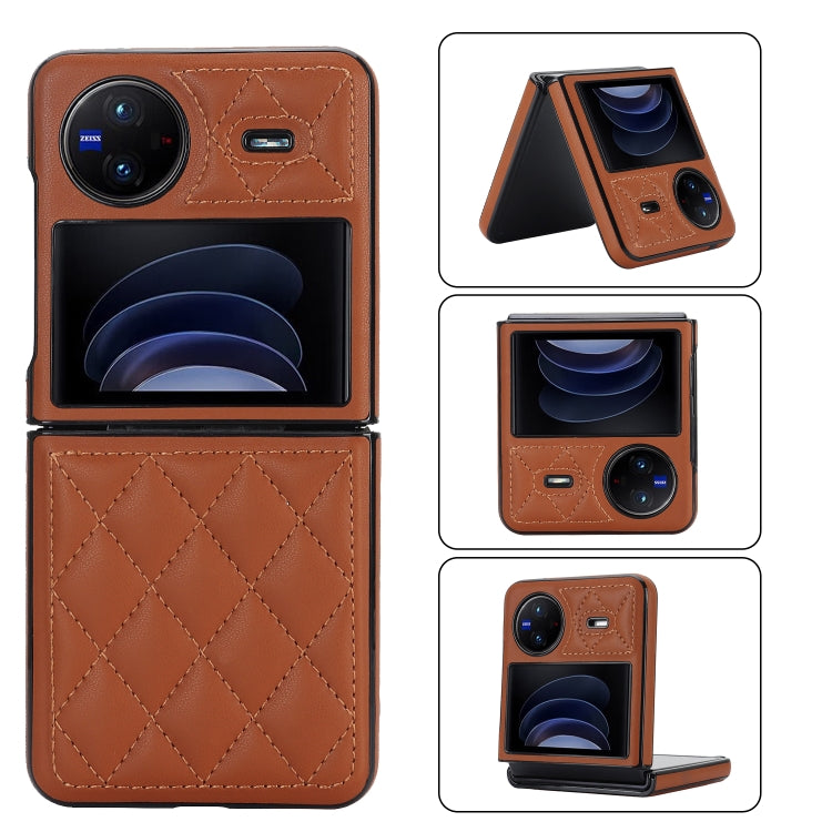 For vivo X Flip Rhombic Microfiber Folding Phone Case