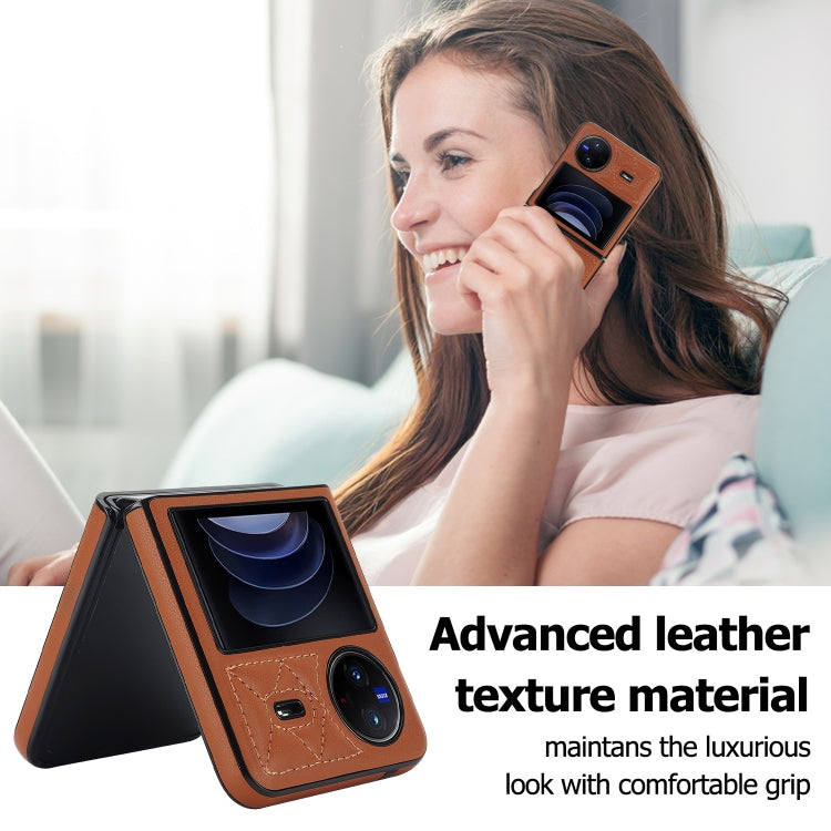 For vivo X Flip Rhombic Microfiber Folding Phone Case