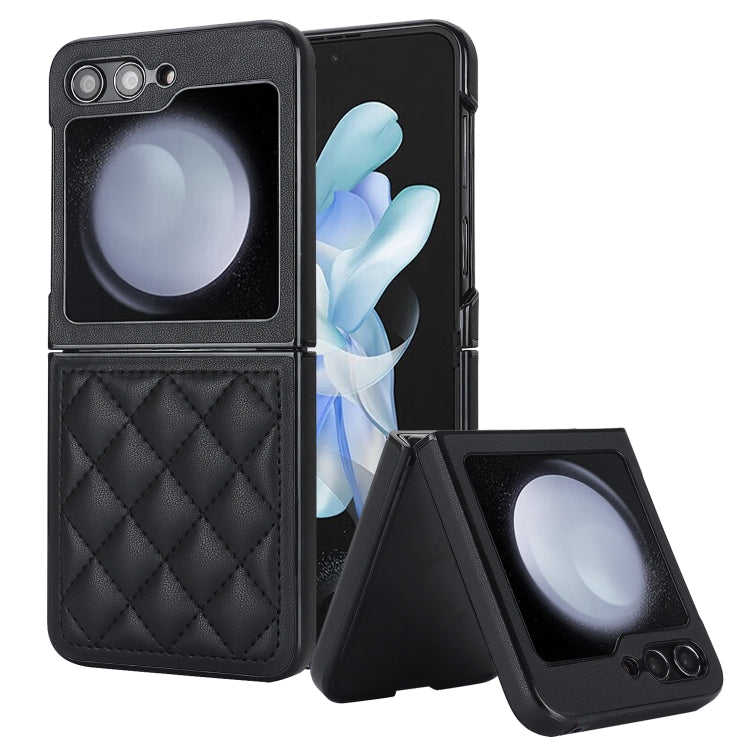 For Samsung Galaxy Z Flip5 Rhombic Microfiber Folding Phone Case
