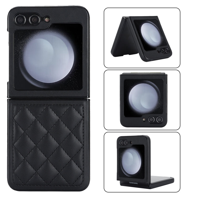 For Samsung Galaxy Z Flip5 Rhombic Microfiber Folding Phone Case