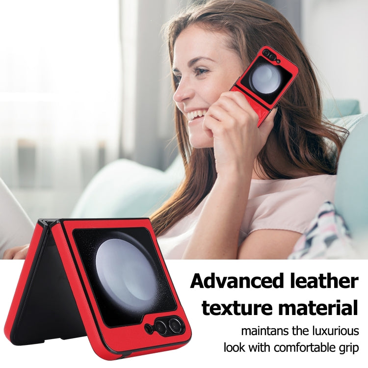 For Samsung Galaxy Z Flip5 Rhombic Microfiber Folding Phone Case