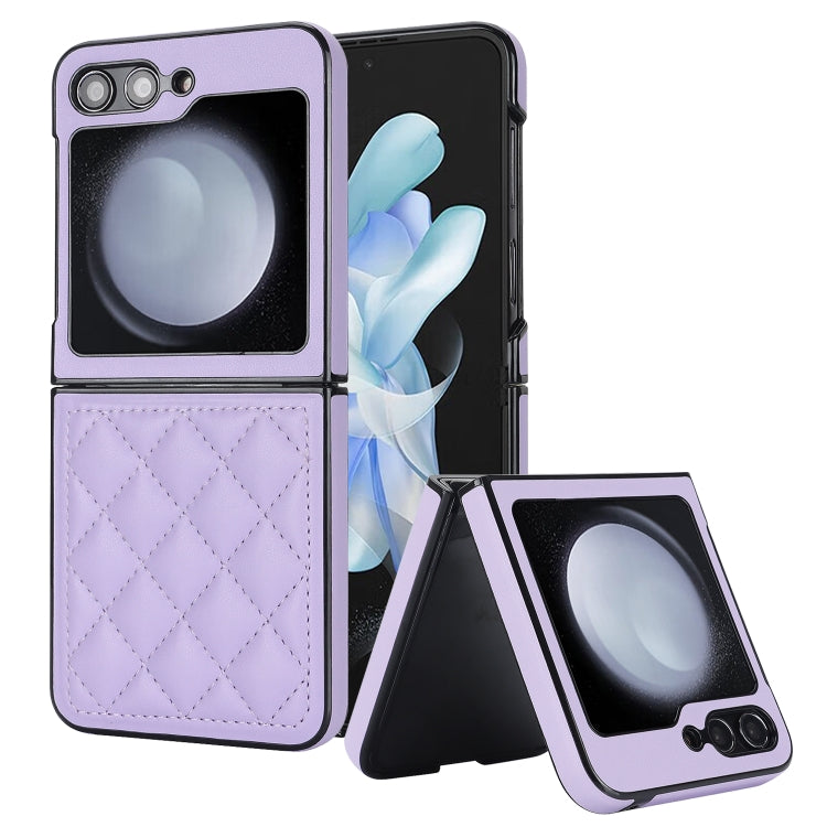 For Samsung Galaxy Z Flip5 Rhombic Microfiber Folding Phone Case
