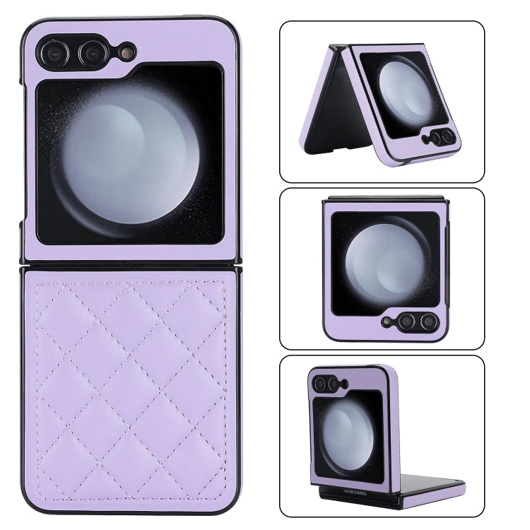 For Samsung Galaxy Z Flip5 Rhombic Microfiber Folding Phone Case